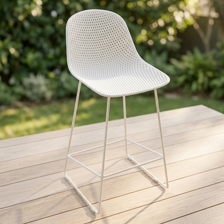 Palma Bar Stool - White — outdoor setting