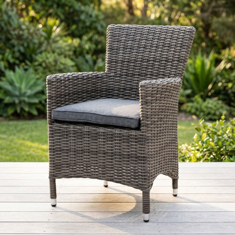 Amani Dining Chair - Grey Storm — outdoor setting