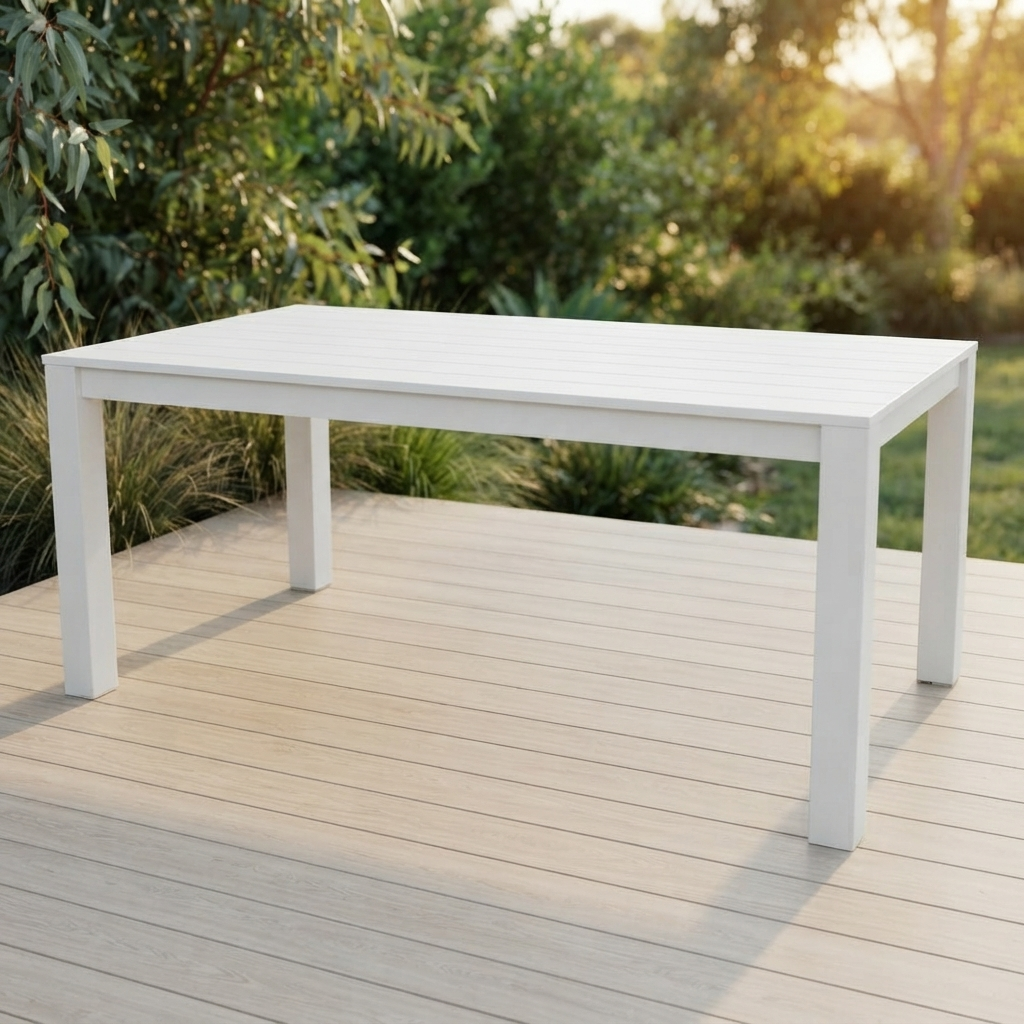 Dallas 180cm Dining Table - White — outdoor setting