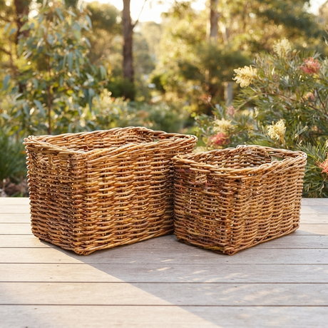 Natural Rattan - Log Storage — outdoor setting