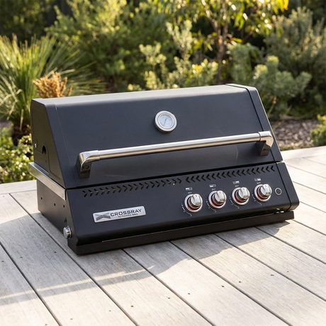 Crossray Xplor 4 Burner In-Built BBQ TCX4FL-B - Black — outdoor setting