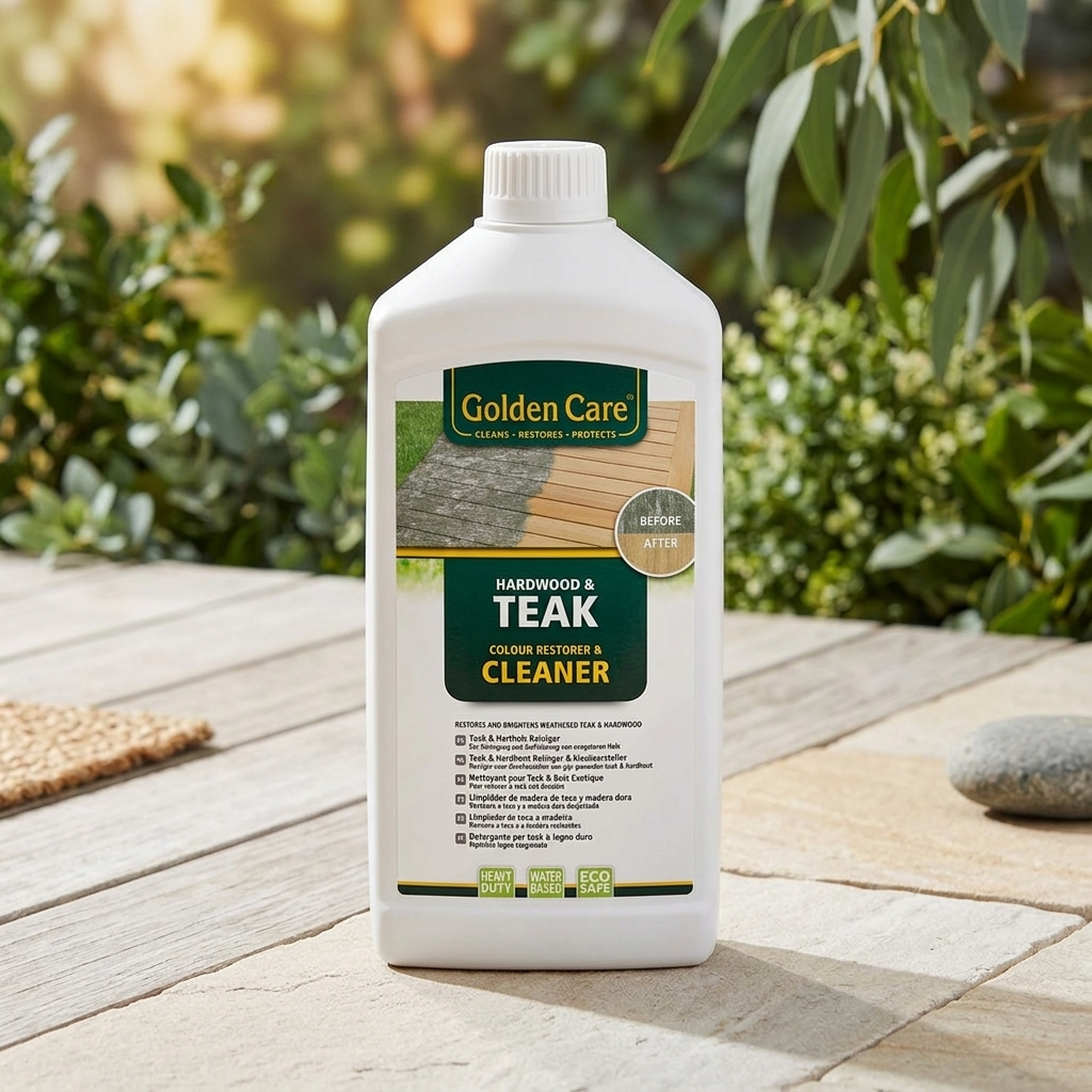 Golden Care Teak Cleaner 1L — outdoor setting
