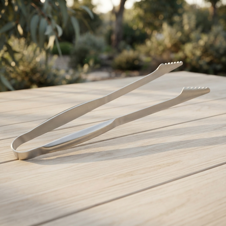 17" BBQ Tongs — outdoor setting