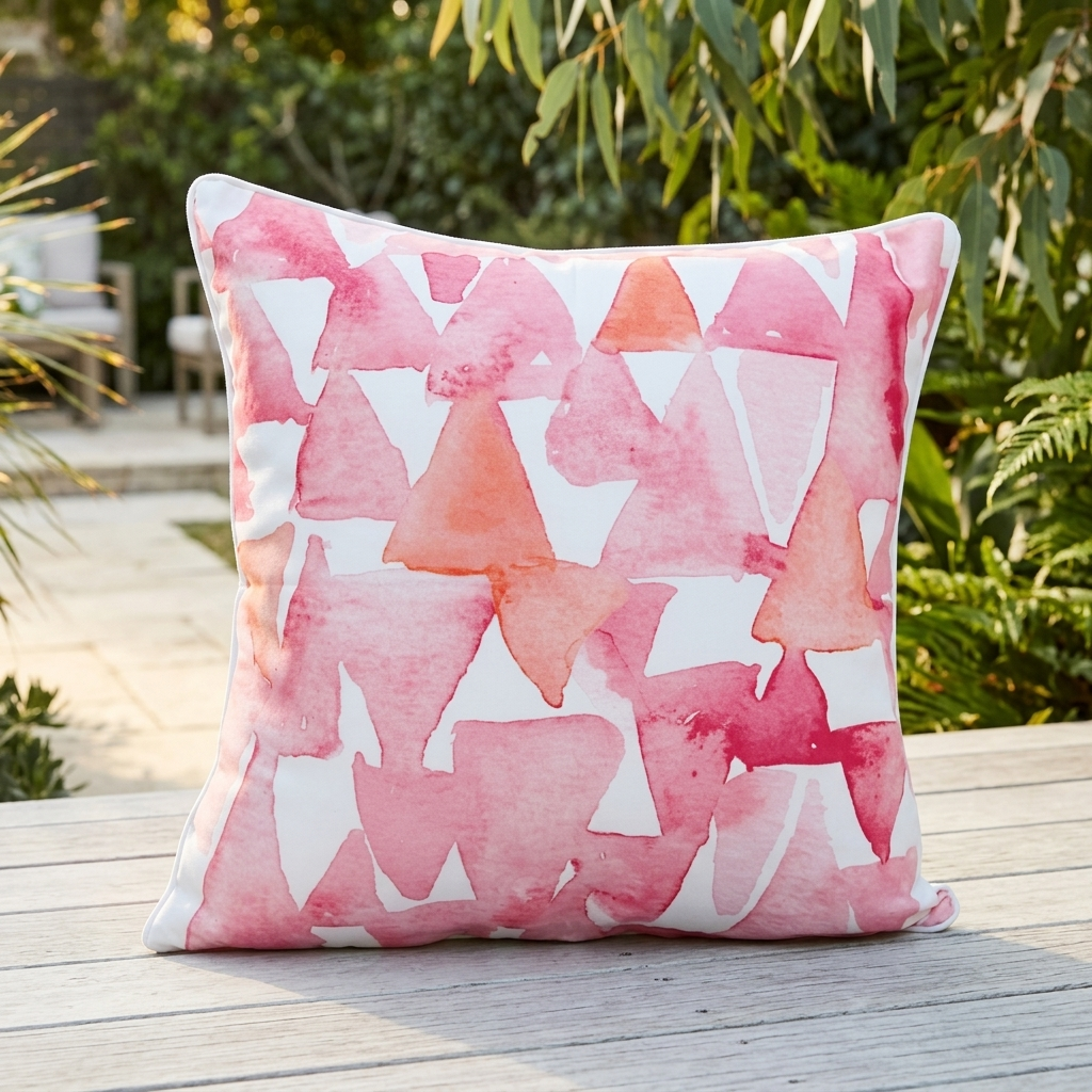 Pyramid Pink Outdoor Cushion 45x45cm — outdoor setting