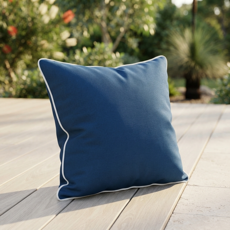 Deep Ocean Outdoor Cushion 45x45cm — outdoor setting