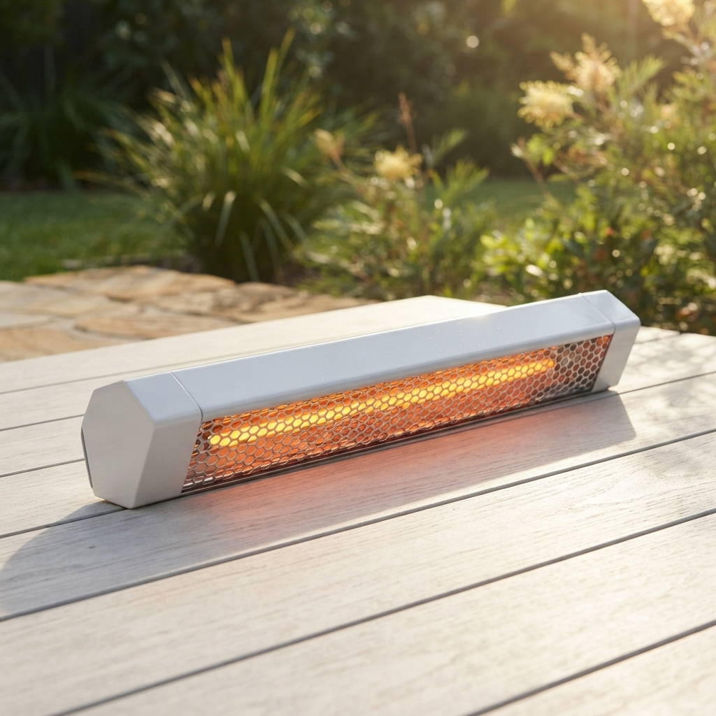 Heatstrip Intense Electric Heater 3200W - White — outdoor setting