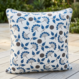 Popcorn Blue 45x45cm Outdoor Cushion — outdoor setting