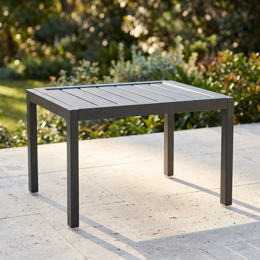 Eaglemont Side Table - Gunmetal — outdoor setting