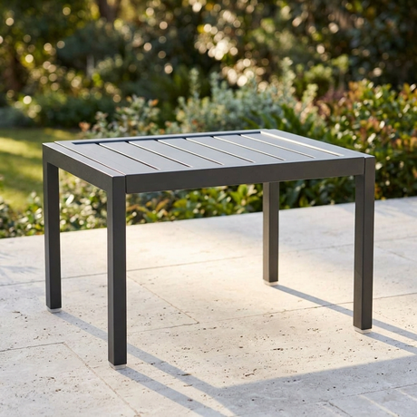Eaglemont Side Table - Gunmetal — outdoor setting