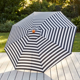 Replacement Canopy for 3m Bamboo Umbrella - Black and White Stripe — outdoor setting