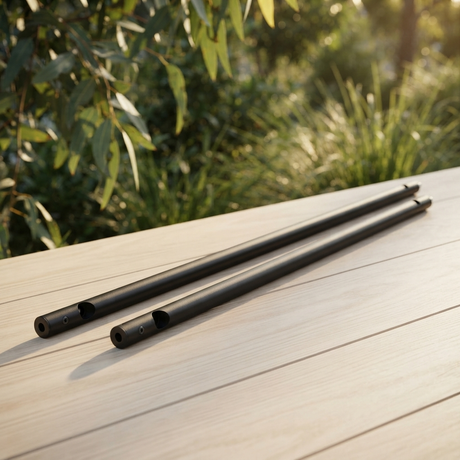 2pc Extension Mount Poles 1200mm - Black — outdoor setting