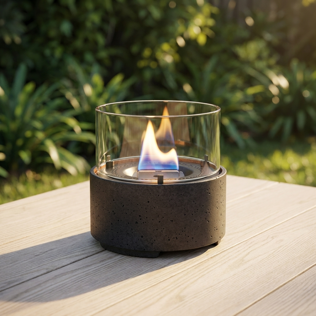 Tenderflame Cafe 14 Lava Black — outdoor setting