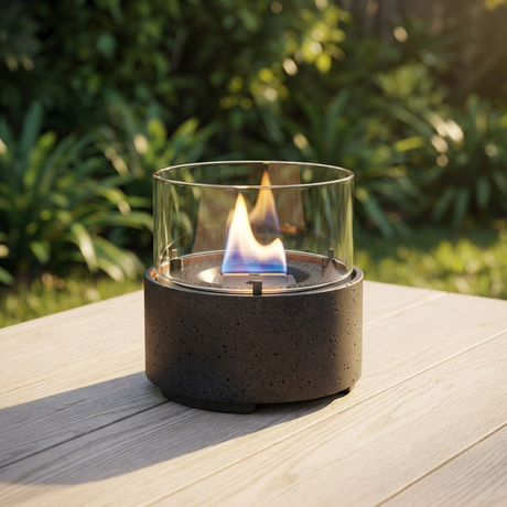 Tenderflame Cafe 14 Lava Black — outdoor setting