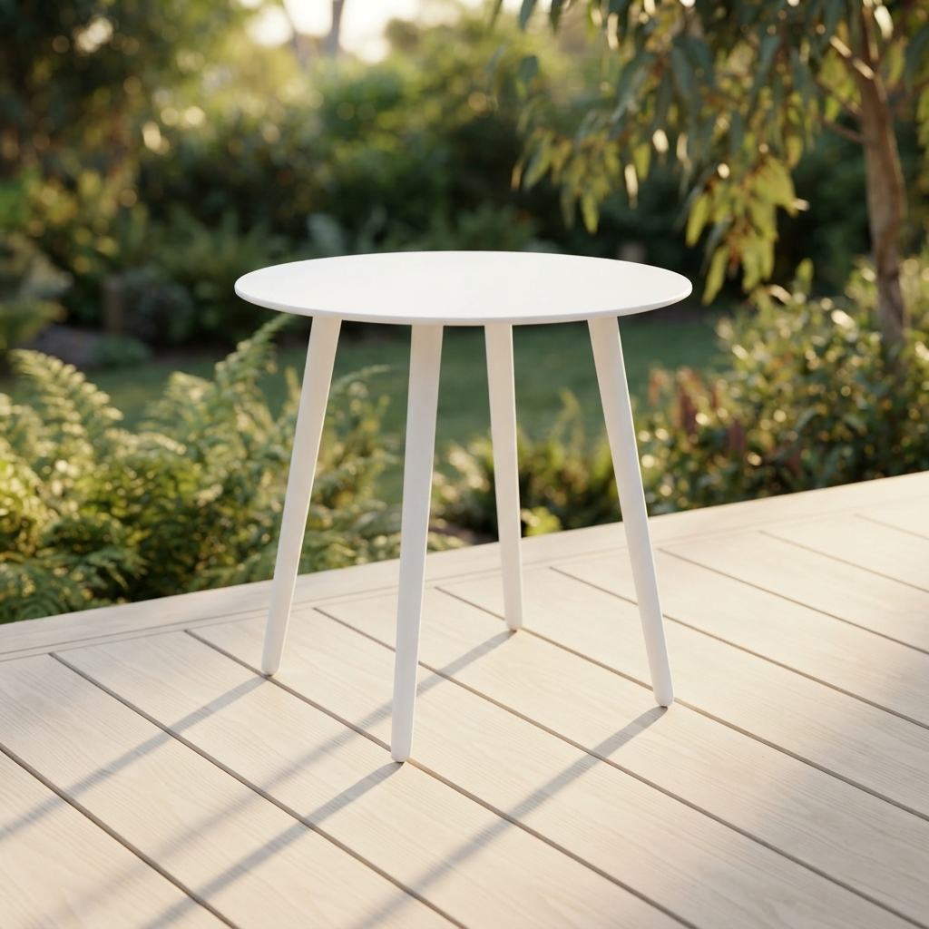 Syros Side Table - White — outdoor setting