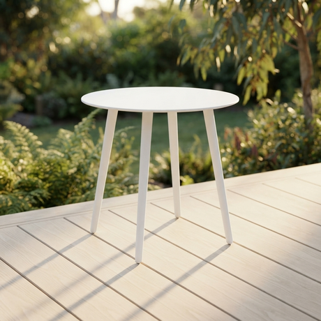 Syros Side Table - White — outdoor setting