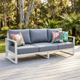 Dallas 3-Seater Lounge - White — outdoor setting