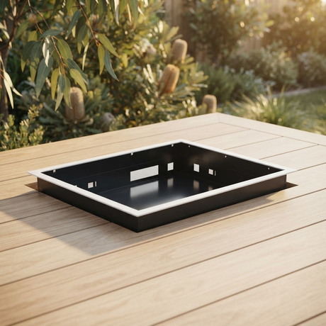Flush Mount Enclosure for Elegance 3200W — outdoor setting