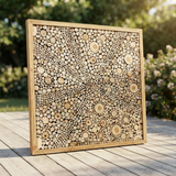 Teak Wall Art Square - Uluwatu — outdoor setting