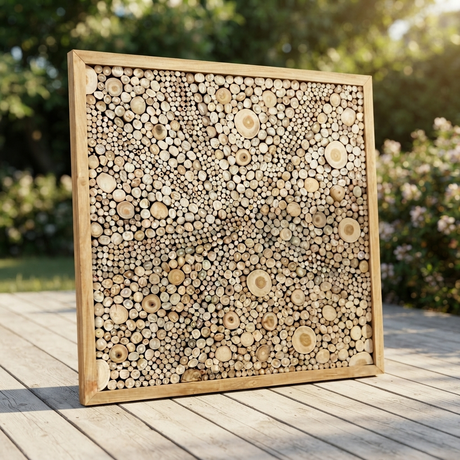 Teak Wall Art Square - Uluwatu — outdoor setting