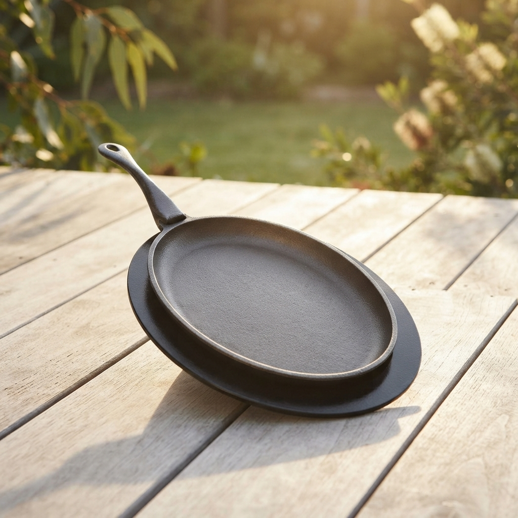 Napoleon Cast Iron Skillet — outdoor setting