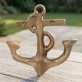 Anchor Brass Wall Hook (11 x 11cm) — outdoor setting