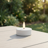 UYUNI Lighting Nordic White Maxi Tealight 6.1 x 2.2cm — outdoor setting