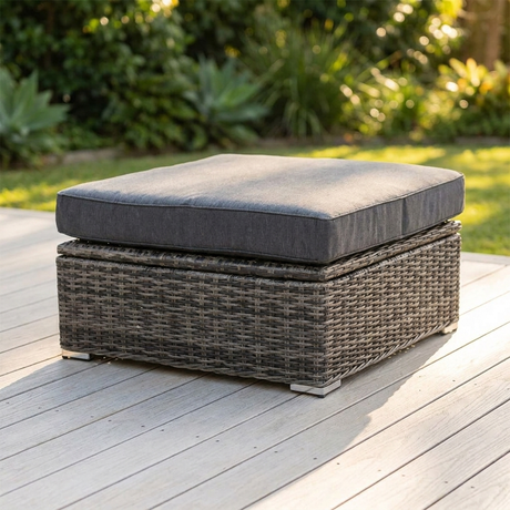 Amani Large Storage Ottoman - Grey Storm — outdoor setting