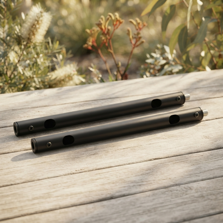 2pc Extension Mount Poles 300mm - Black — outdoor setting