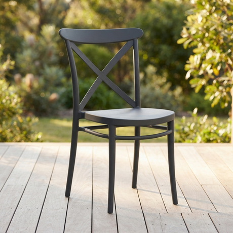 Cross-Back Chair — outdoor setting