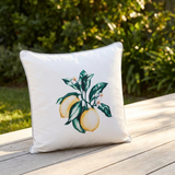 Citrus White 45x45cm Outdoor Cushion — outdoor setting