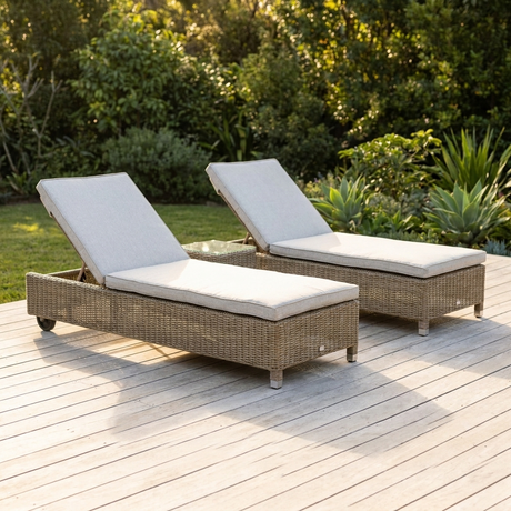 Amani 3pc Sunlounge Setting - Driftwood Stone — outdoor setting