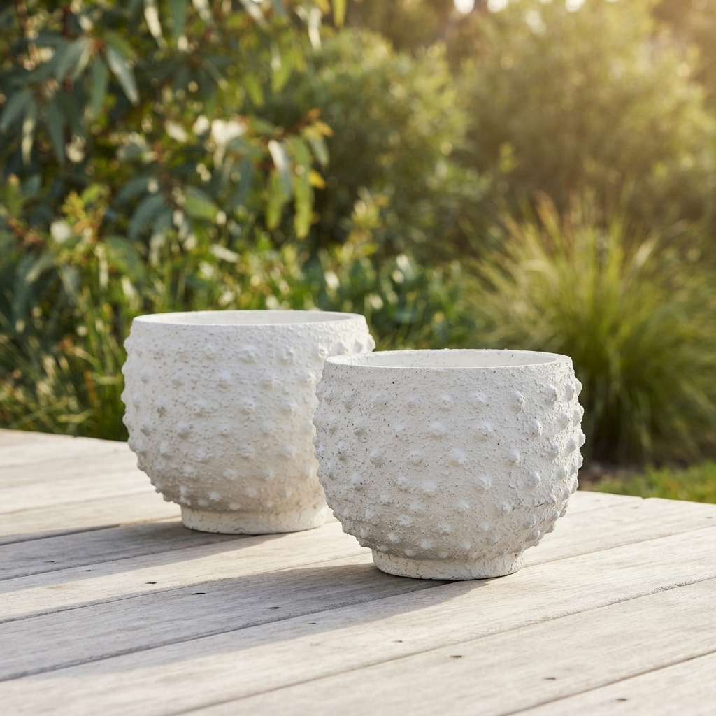 Sandy Spot Plant Pot — outdoor setting