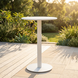 Kenty Bar Table 600mm White — outdoor setting
