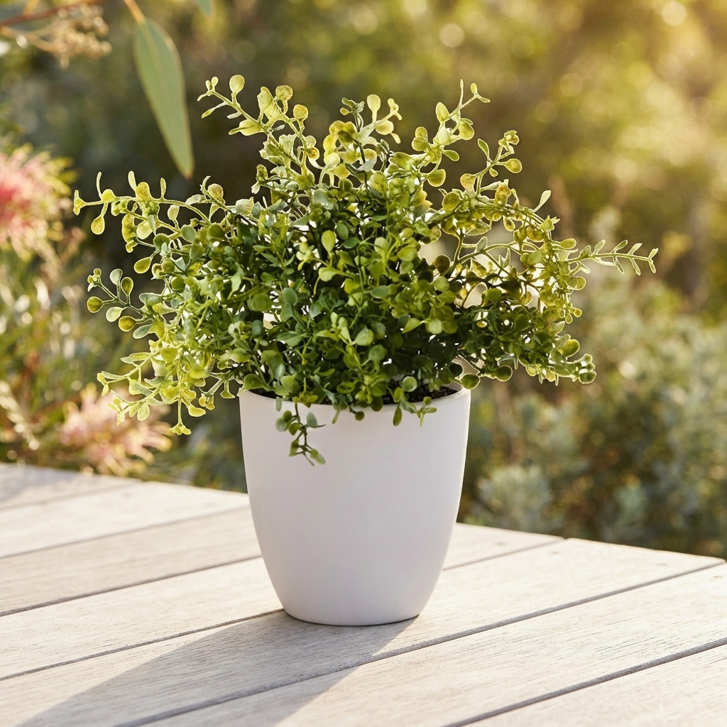 Boxwood Plant - Artificial Plant (28cm H) — outdoor setting