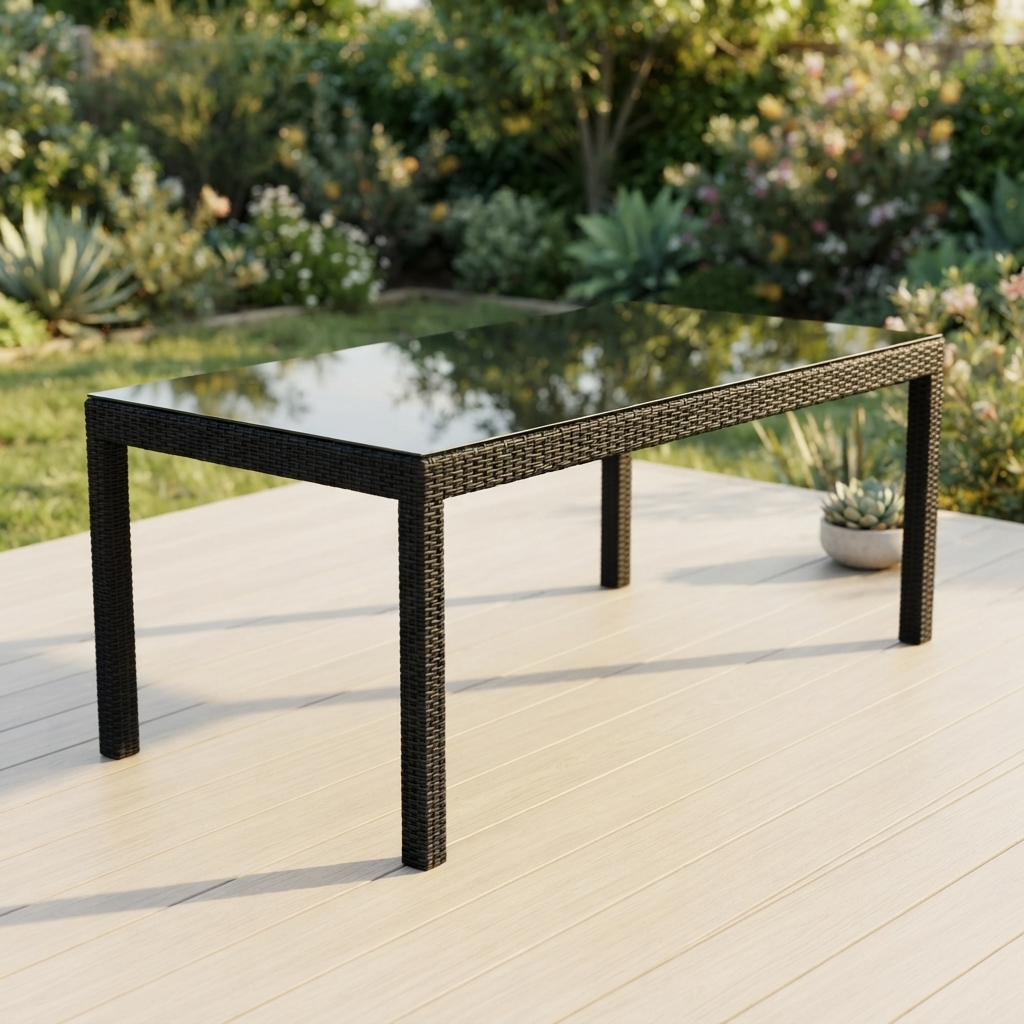 Amani 160cm Dining Table - Black — outdoor setting
