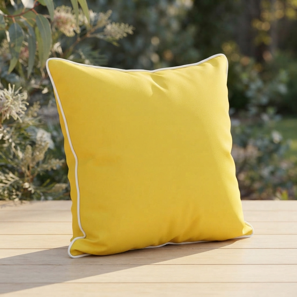 Blazing Yellow 45x45 Outdoor Cushion — outdoor setting