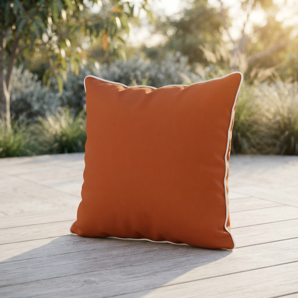 Orange Rust Outdoor Cushion 45cm — outdoor setting