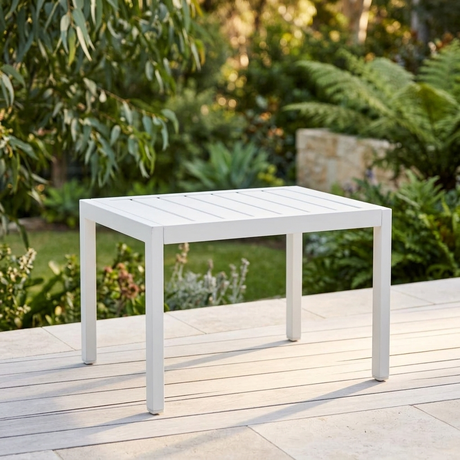 Eaglemont Side Table - White — outdoor setting