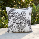 Tropical Black 45x45cm Outdoor Cushion — outdoor setting