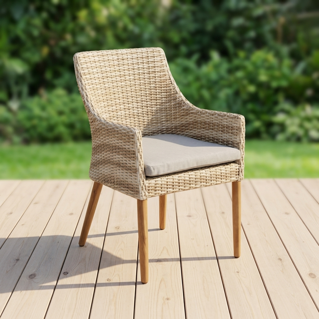 Faro Dining Chair - White Natural — outdoor setting