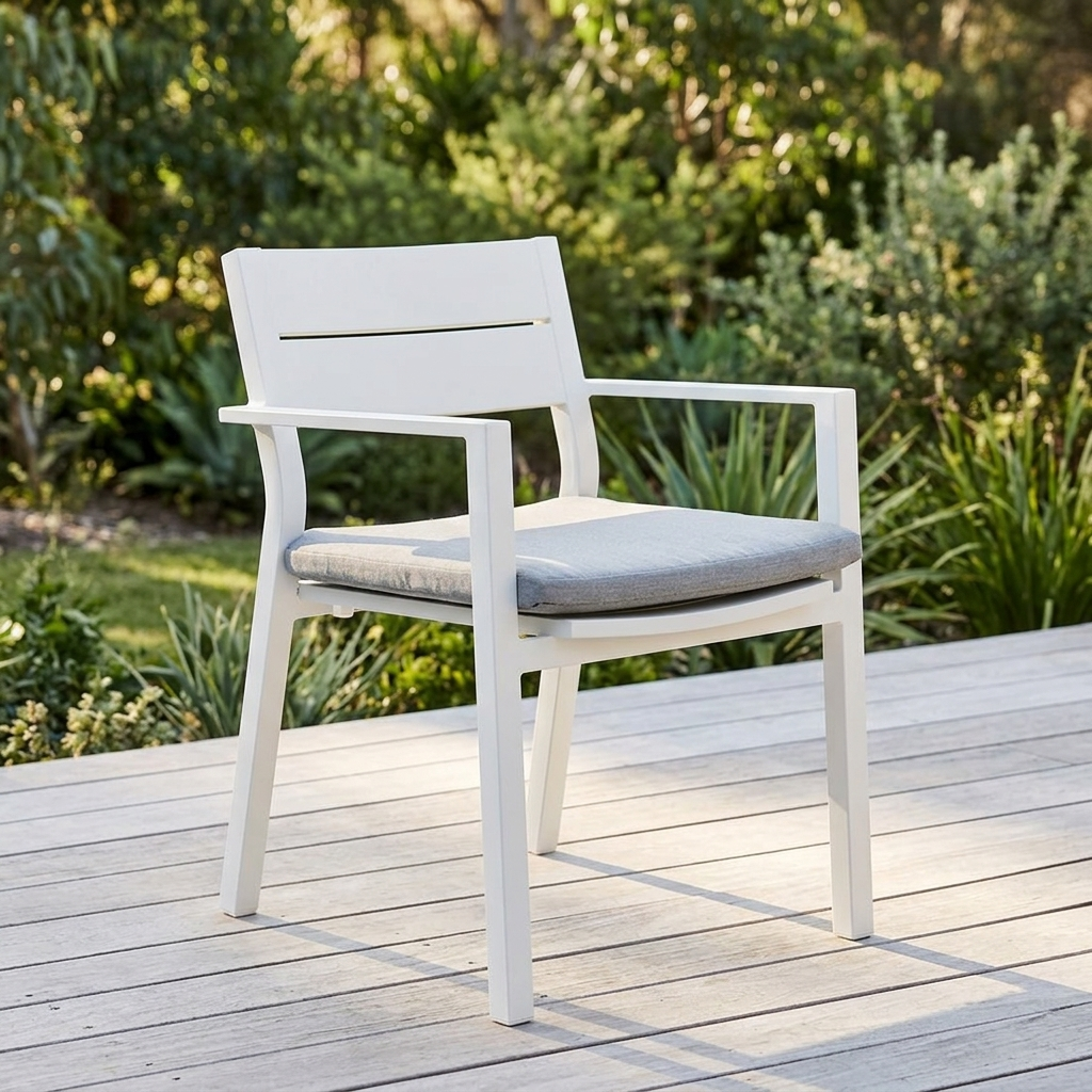 Dallas Dining Chair - White — outdoor setting