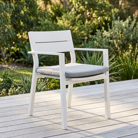 Dallas Dining Chair - White — outdoor setting