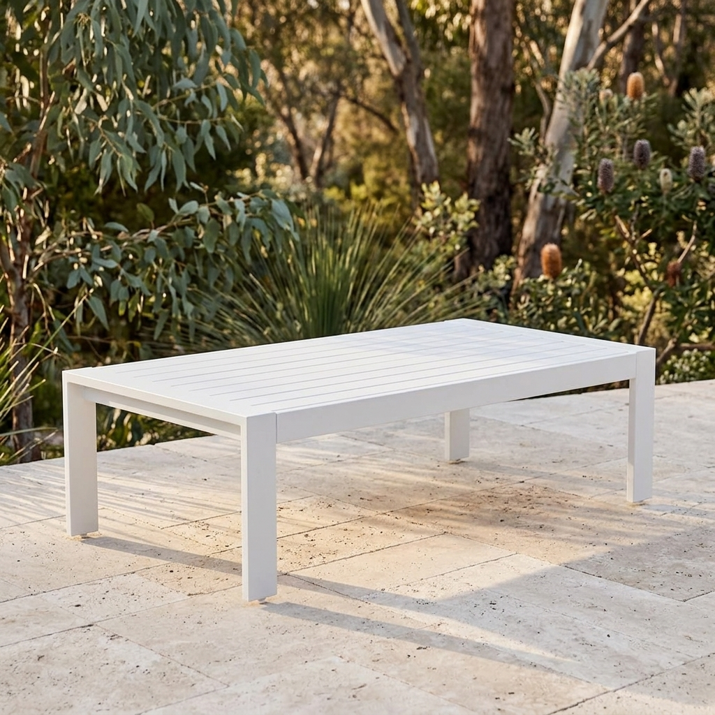 Dallas Coffee Table - White — outdoor setting