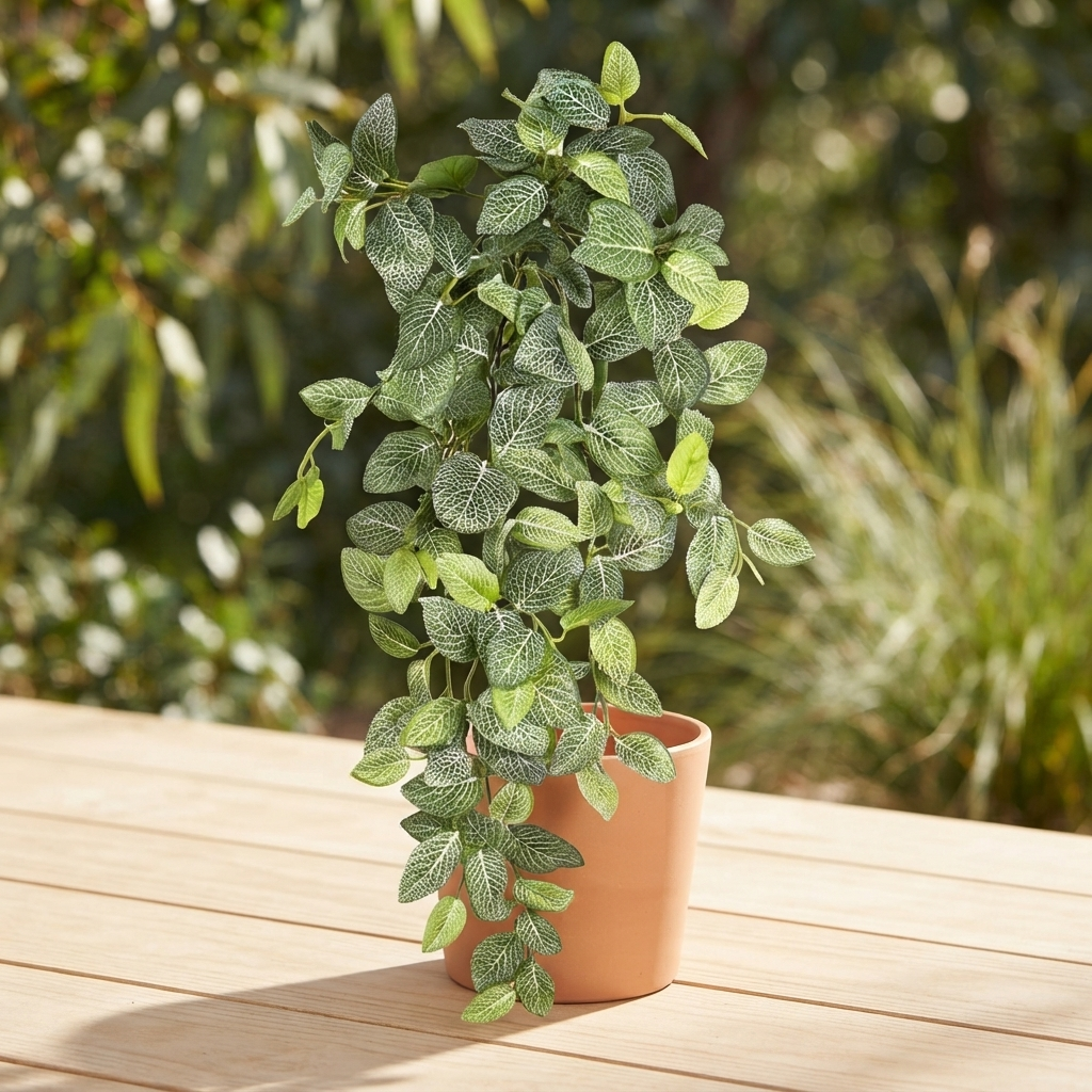 Peperoni Hanging Bush in Pot (40cm) — outdoor setting