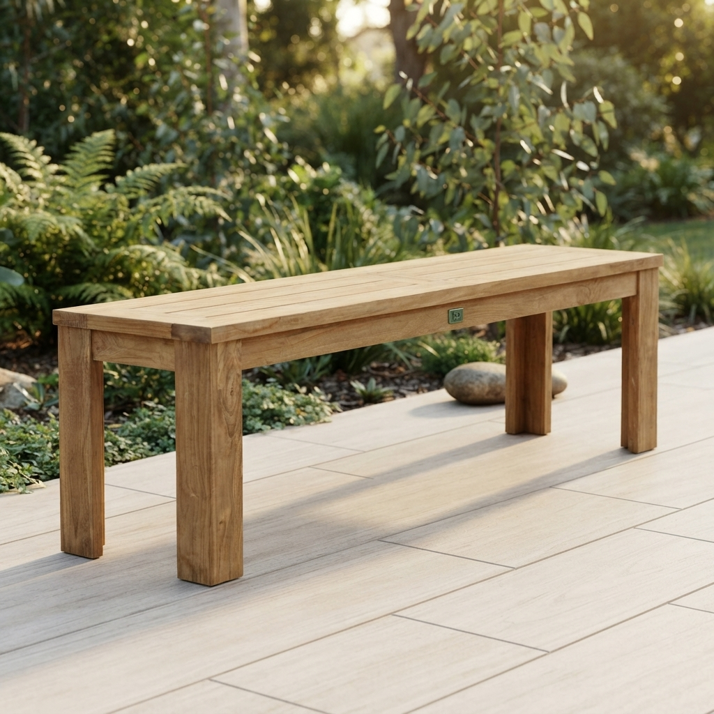 Palmer 160 Teak Bench — outdoor setting