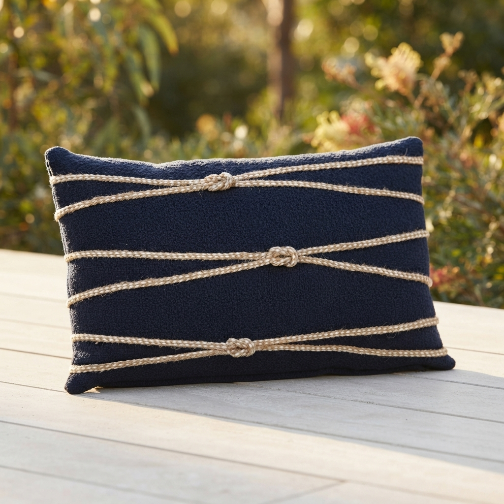 Newport Rope - Indoor Cushion (30 x 50) — outdoor setting