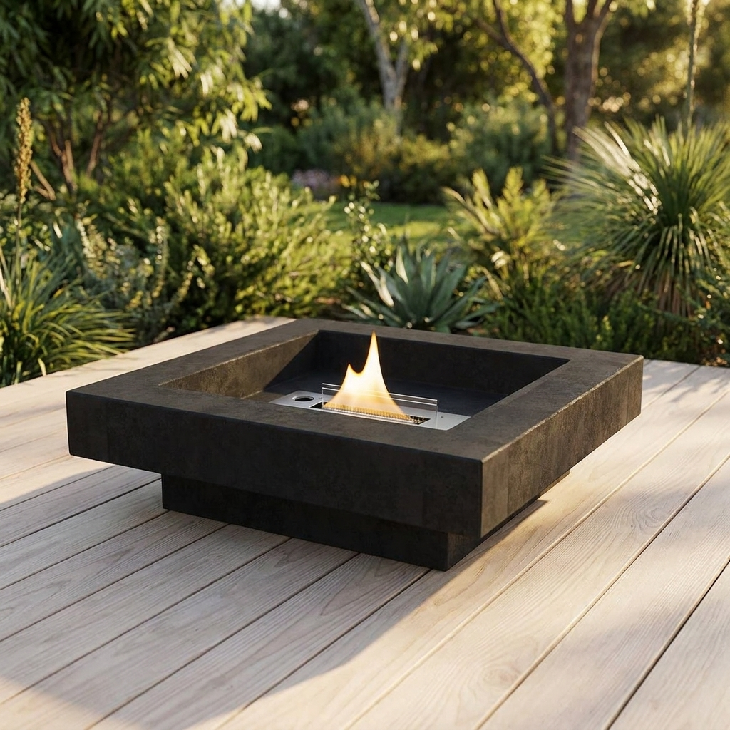 Tenderflame Aria Black — outdoor setting