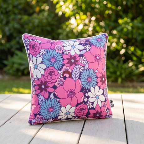 Flower Power 45x45cm Outdoor Cushion — outdoor setting
