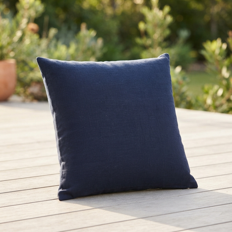 Linen Navy - Indoor Cushion (50 x 50) — outdoor setting