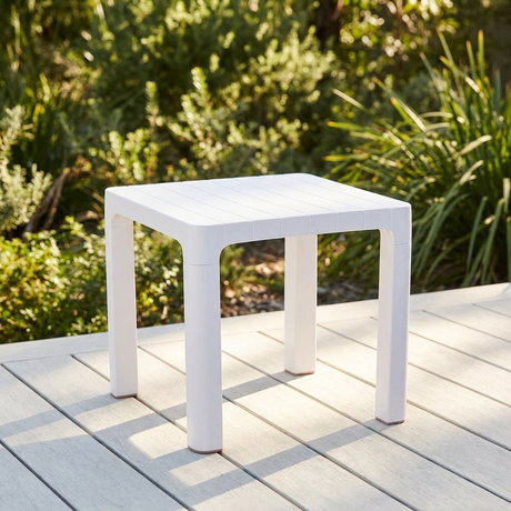 Aloha Side Table - White — outdoor setting